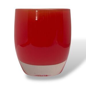 Glassybaby Happiness Votive Candle Holder Red Hand Blown Glass Pre Triskelion